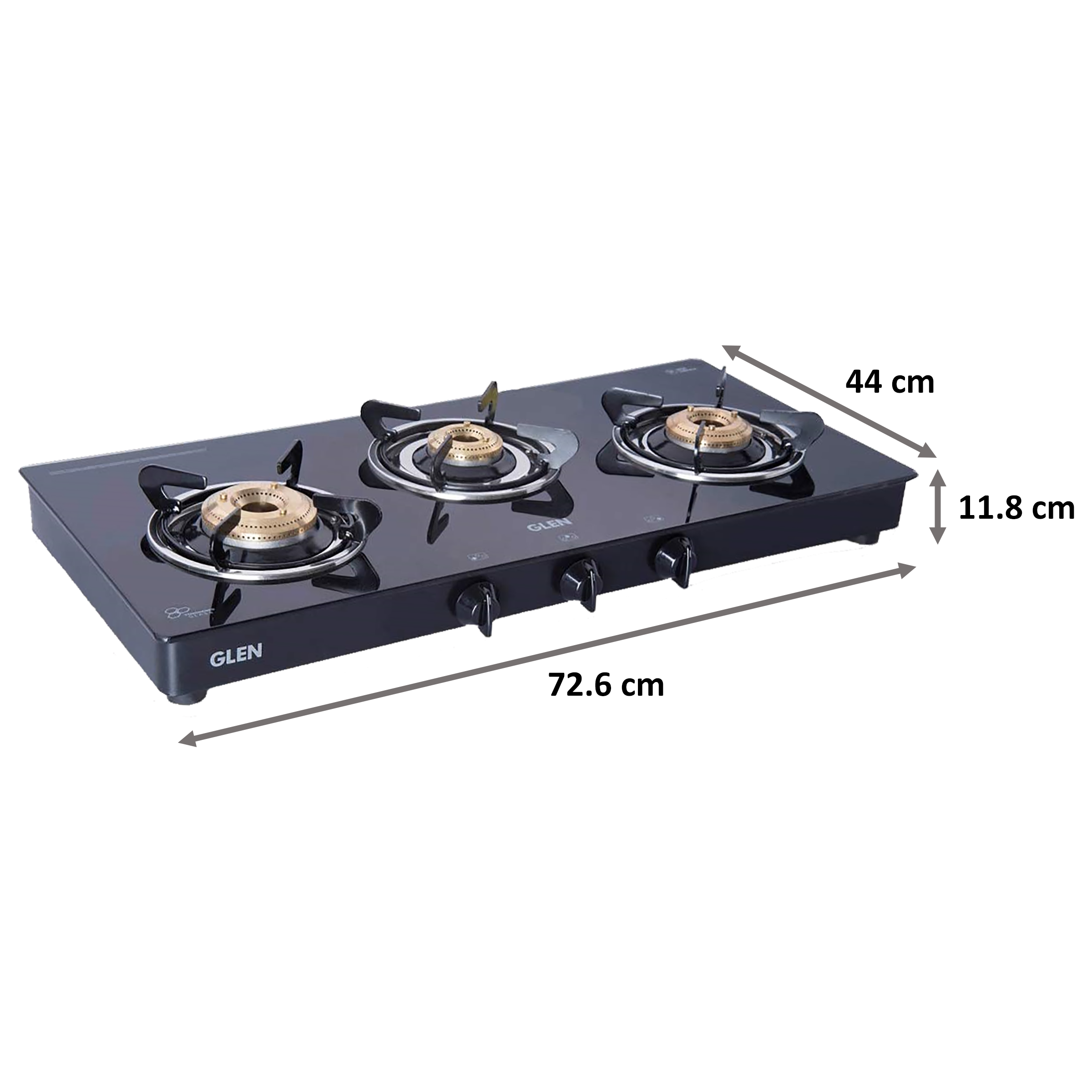 Buy Glen Gt Hf Bb Dd Bl Toughened Glass Top Burner Manual Gas